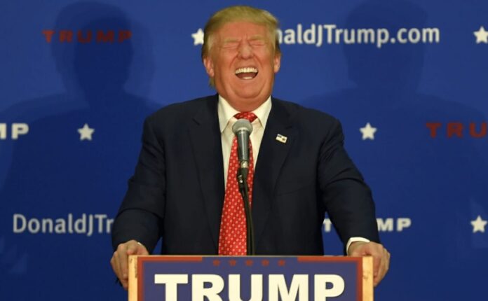 trump laughing