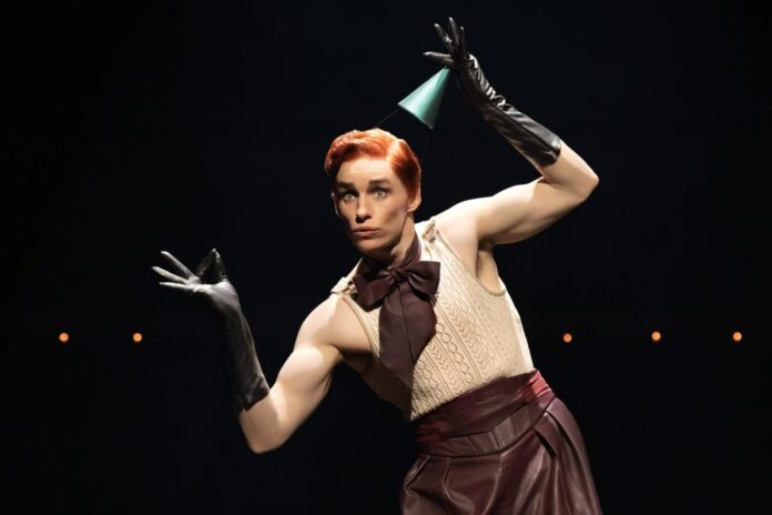 5 CABARET Eddie Redmayne as the Emcee in CABARET at the Kit Kat Club at the August Wilson Theatre. Photo by Marc Brenner e1713749719578